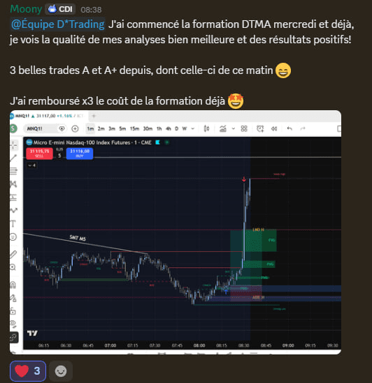 Message original de Moony au sujet de la formation DTMA et de ses analyses