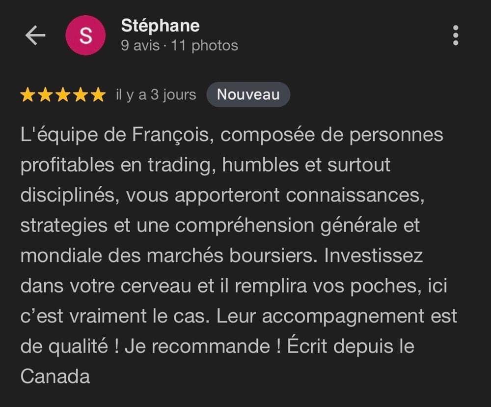 Témoignage de Stéphane, membre D*Trading