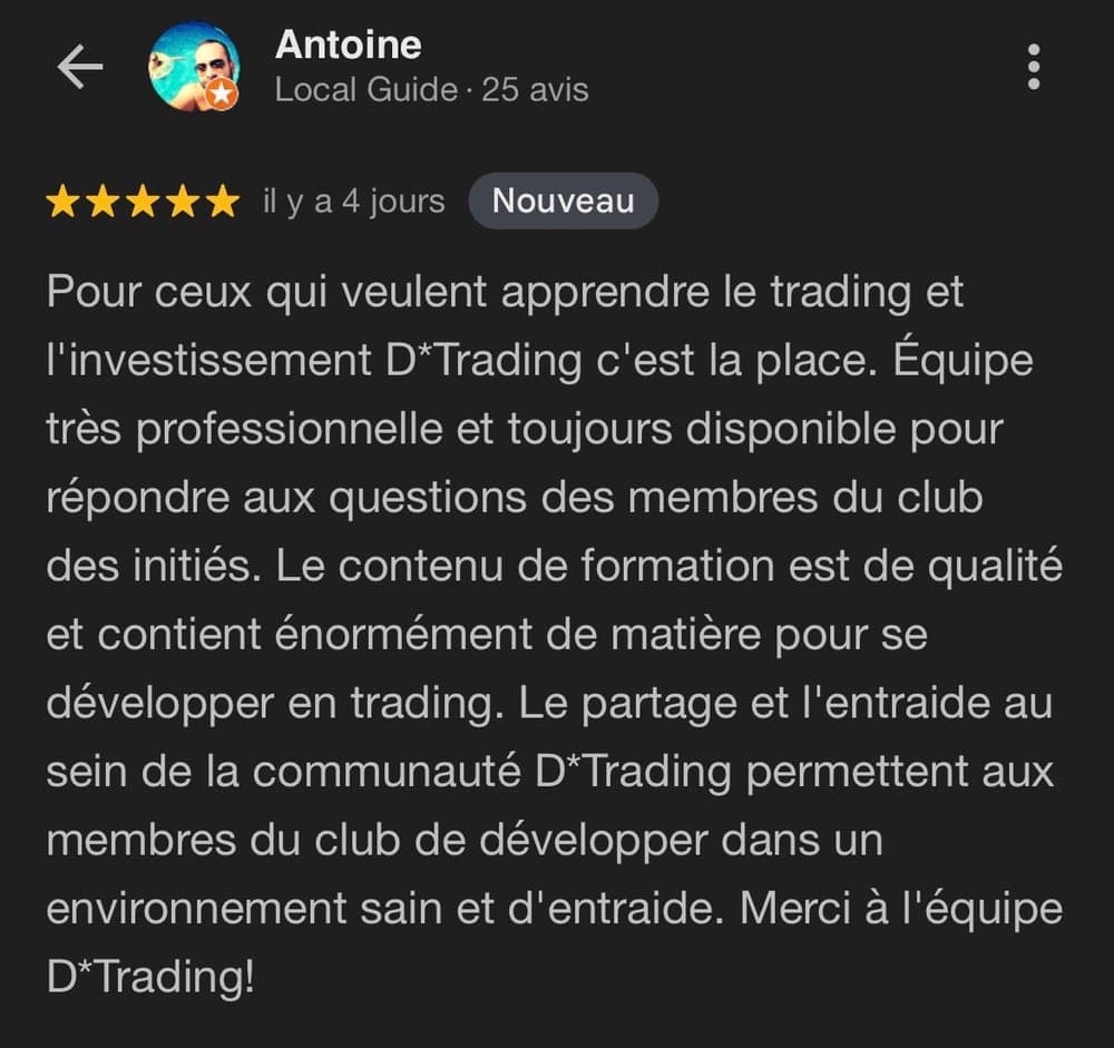 Témoignage de Antoine, membre D*Trading