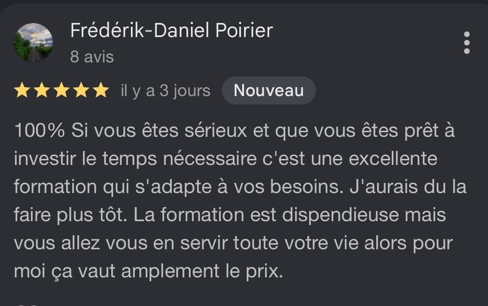 Témoignage de Frédérik-Daniel Poirier, membre D*Trading