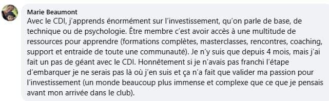 Témoignage de Marie Beaumont, membre D*Trading