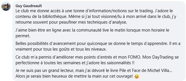 Témoignage de Guy Gaudreault, membre D*Trading