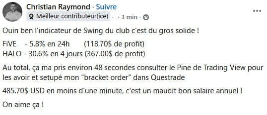 Témoignage de Christian Raymond, membre D*Trading
